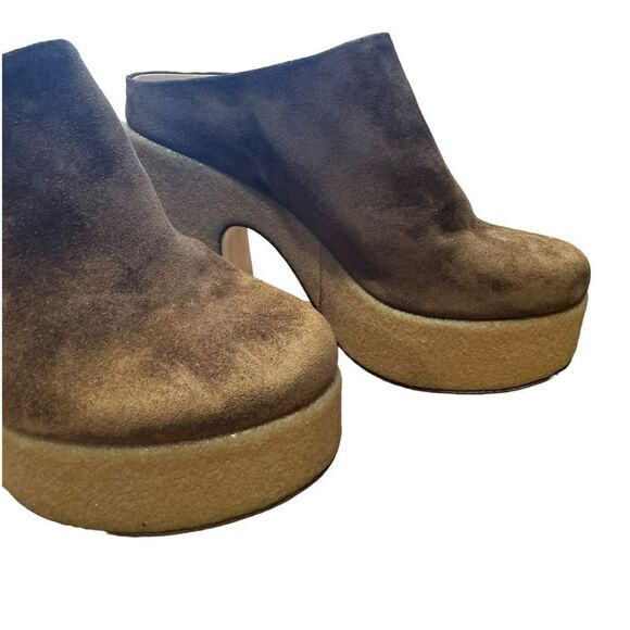 Revolve Attilio Giusti Leombruni AGL Sista Platform Suede Leather Mule Clog 37.5 - Picture 7 of 12